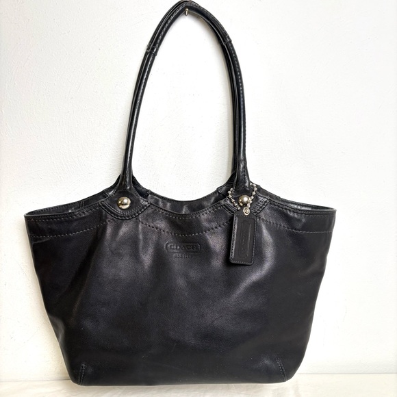 COACH Bleeker F14383 Black Leather Tote Shoulder Bag Purse - Picture 9 of 16